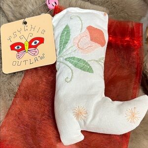 Free People X Psychic Outlaw White Boot Ornament New